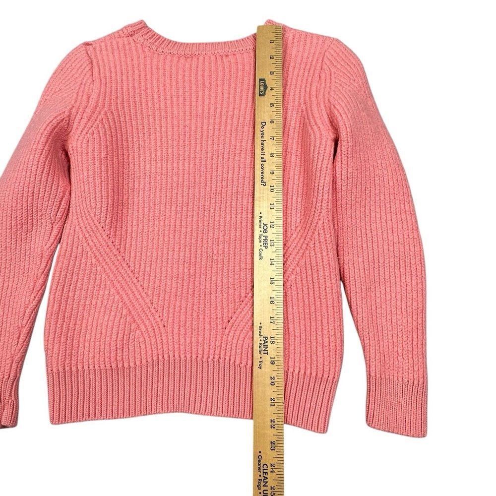 Banana Republic Sweater Sz M Flamingo Pink 100% Wool Chunky Knit Barbie Coquette - Picture 8 of 12